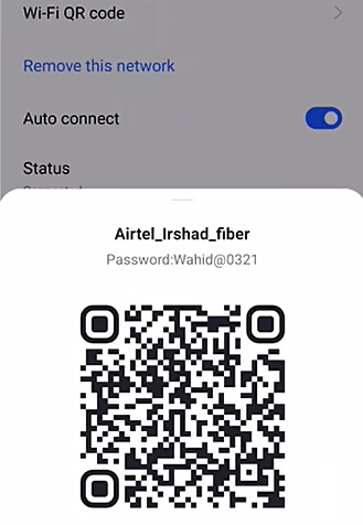 Wifi password checking on phone and QR code for connecting